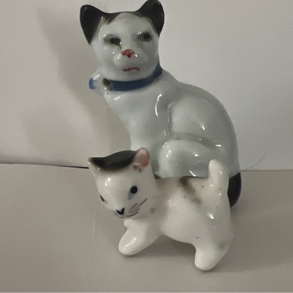 A Lot Of 2 Vintage White and Black Cat Figurine Made in Japan - Picture 2 of 11
